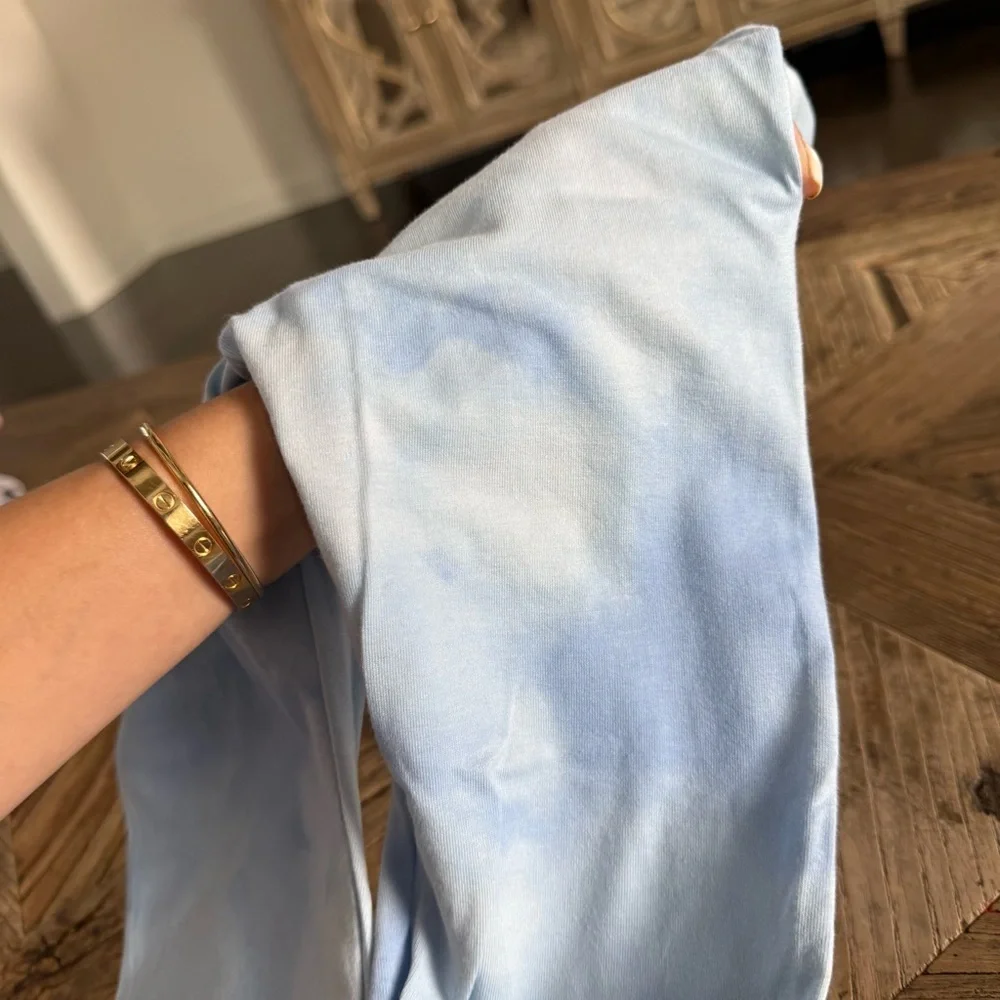 NWT Old Navy Soft Sky Blue Kids Leggings Medium (8)